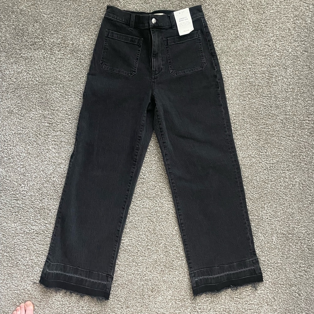 Madewell Emmett Wide-Leg Pants in Black